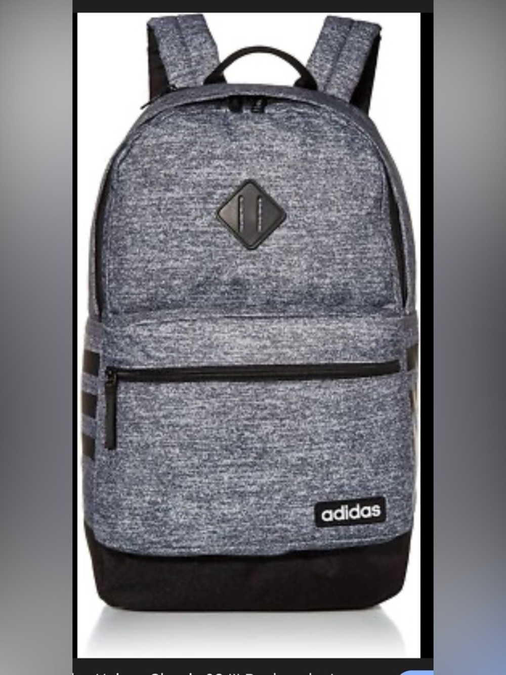 adidas Gray Heather Everyday Backpack with Black Base